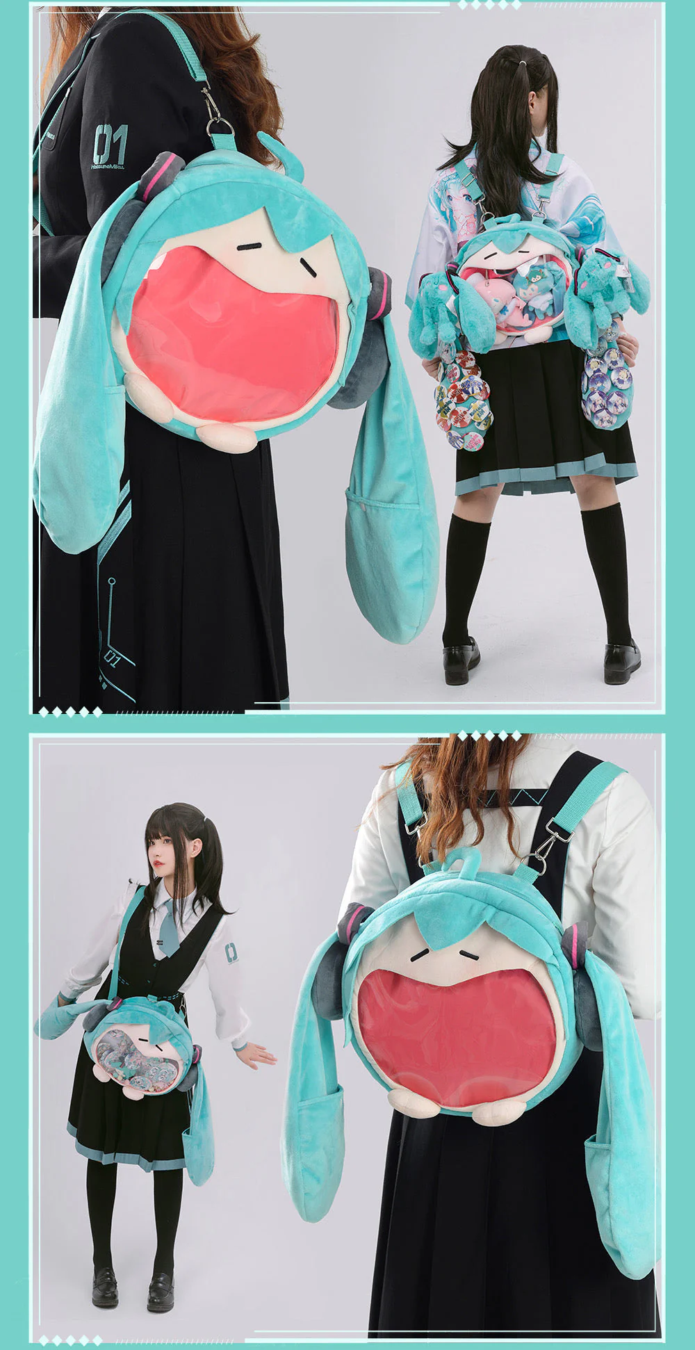 Hatsune Miku - Plush Ita Bag - (5th production) - Large Size - Image 4